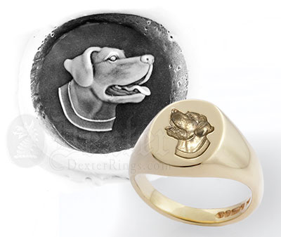 Labrador Retriever Pet Portrait Signet Ring