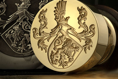 Desk Seal For Sealing Wedding Invites - With Family Coat of Arms